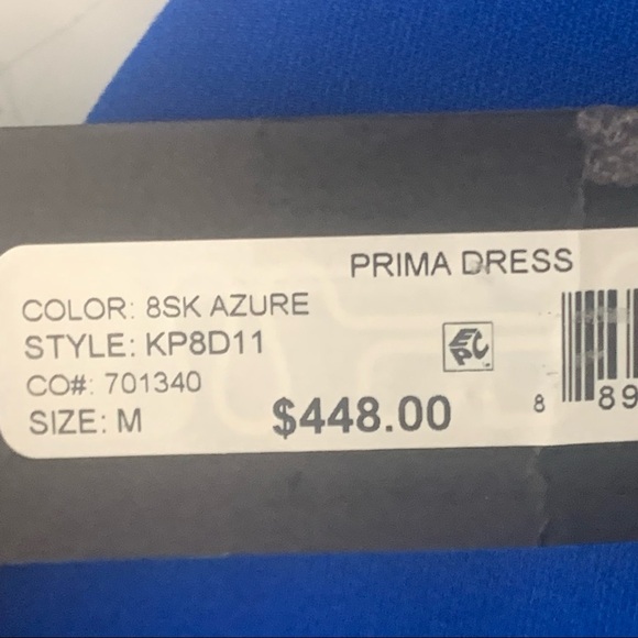 NWT KOBI HALPERIN Prima Cross Front Halter Dress Ponte Knit Azure Blue Size M - Picture 3 of 15